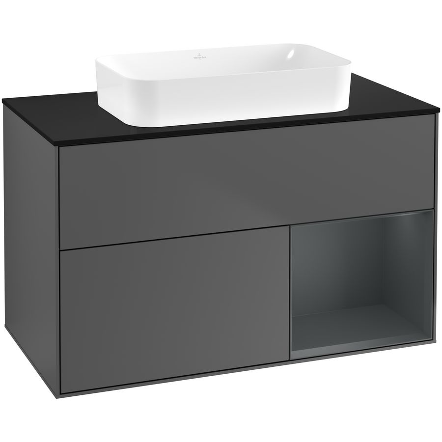 Wastafelonderkast Finion 1000x603x501mm Antr. Matt Lacquer G662HGGK