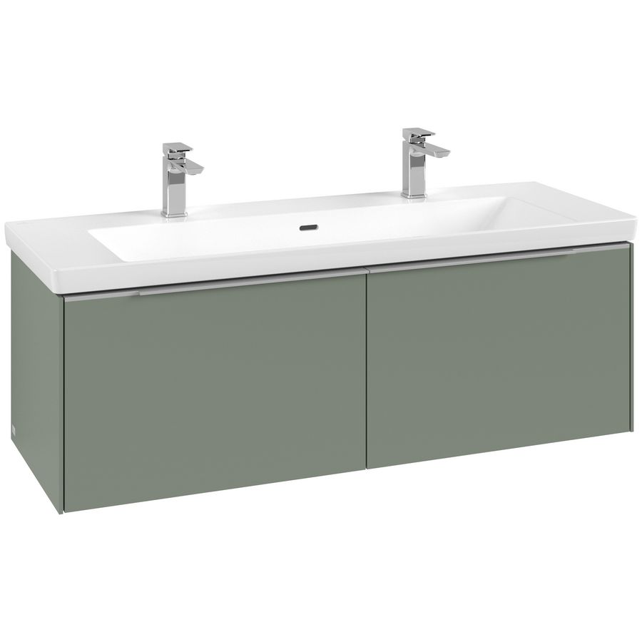 Wastafelonderkastkast SUBWAY 3.0 1272x429x478mm Soft Green C601L0AF greep alu. glans