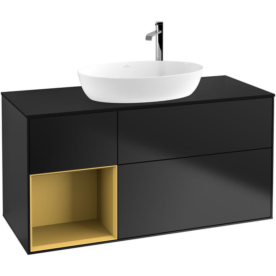 Wastafelonderkast Finion 1200x603x501mm Black Matt Lacquer G942HFPD