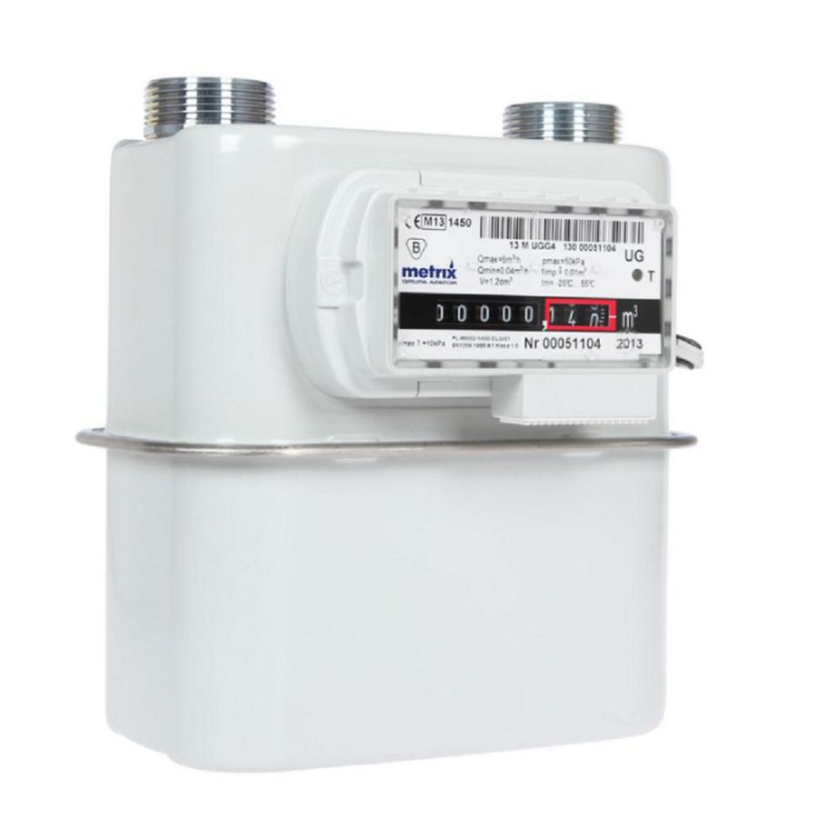 Balgengasmeter G1,6 3/4" 2,5 Nm³/h hoh 100mm excl koppeling