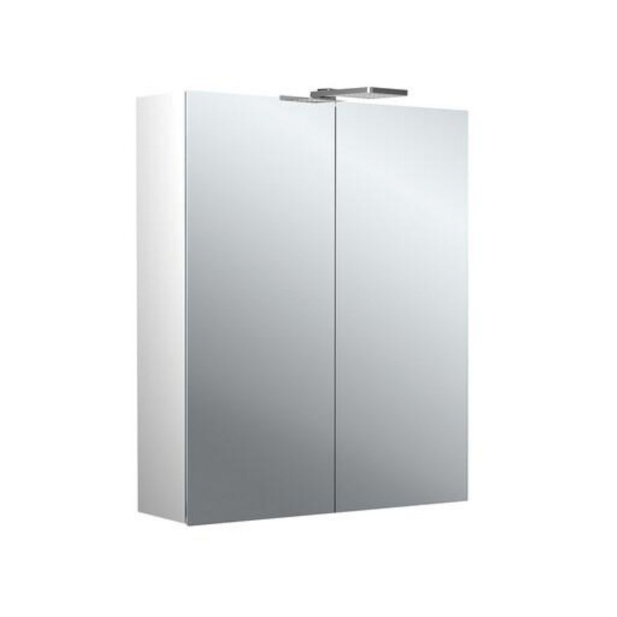 Led-spiegelkast Pure-2 Style 600mm aluminium opbouw 2 deuren H=721mm