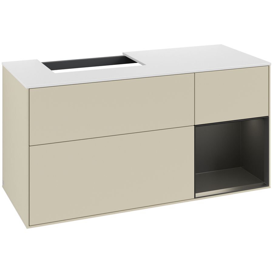 Wastafelonderkast Finion 1200x603x501mm S.Grey Matt Lacquer G151PDHJ