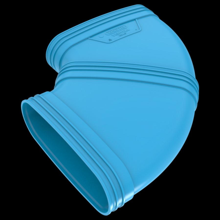 Bocht lijm 90° PVC luchtverdeelsysteem VENTIZA blauw (235x80mm) mof/mof