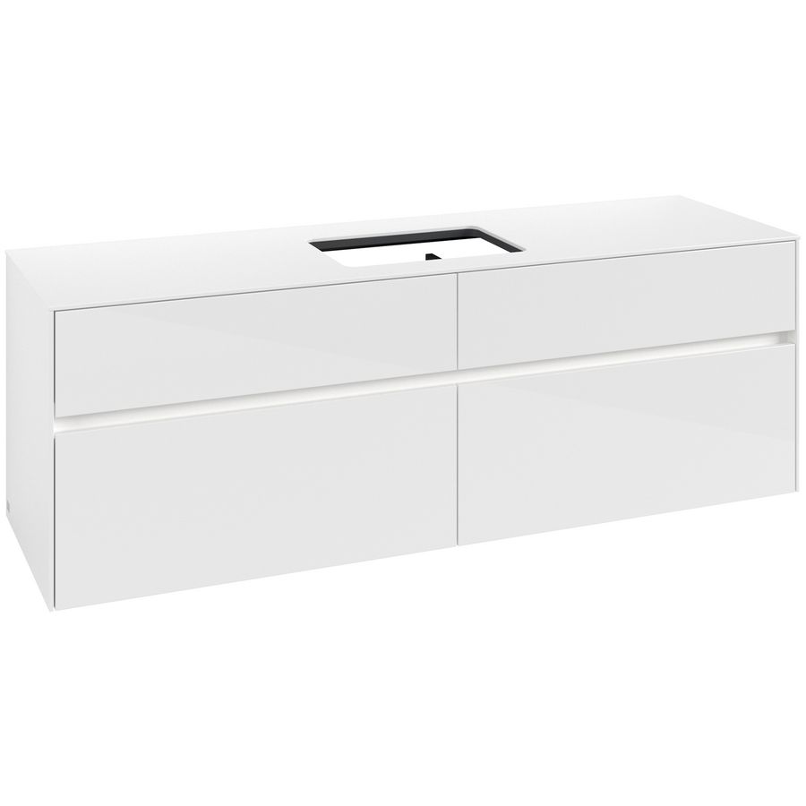 Wastafelonderkast Collaro 1600x548x500mm Glossy White C120B0DH