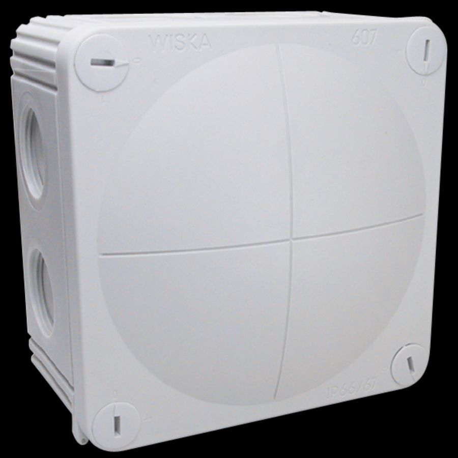 Kunststof kabeldoos 76x76x51mm grijs met 5-polige klemsteen (COMBI108/5LG) VVE=10