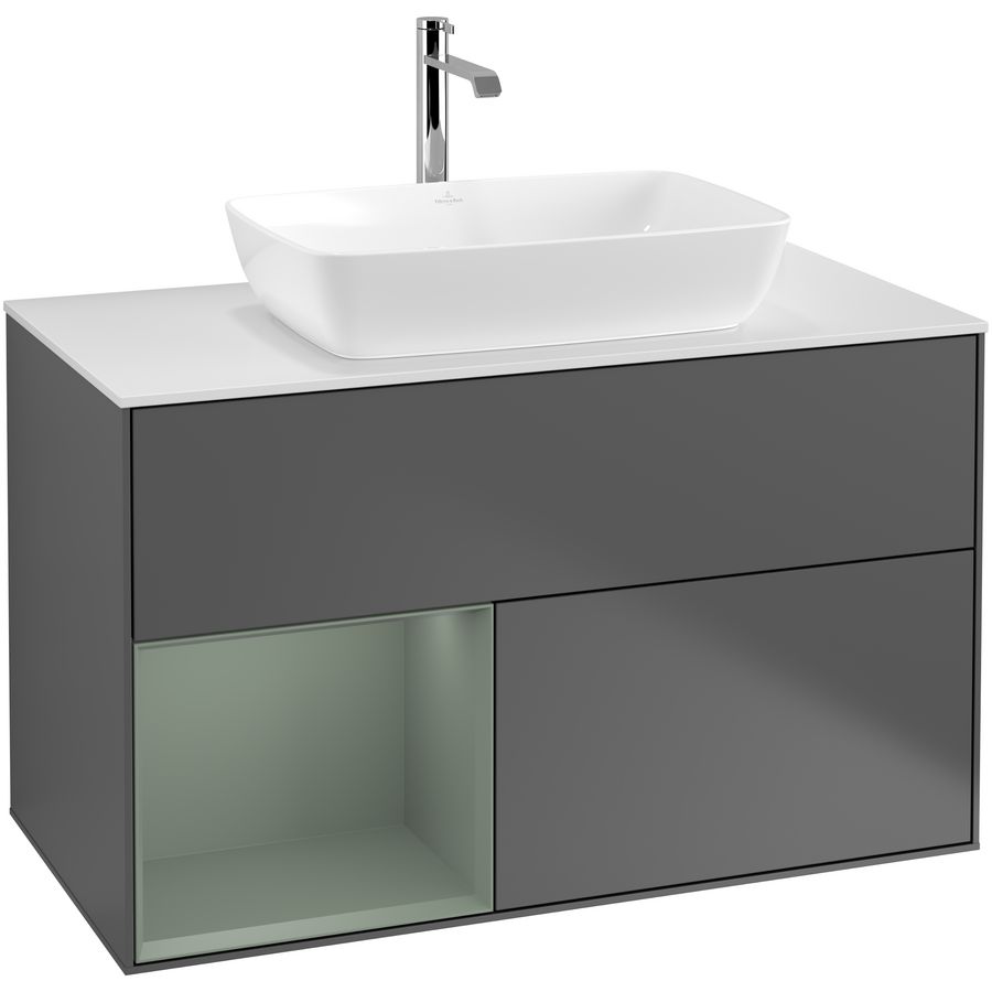 Wastafelonderkast Finion 1000x603x501mm Antr. Matt Lacquer G771GMGK