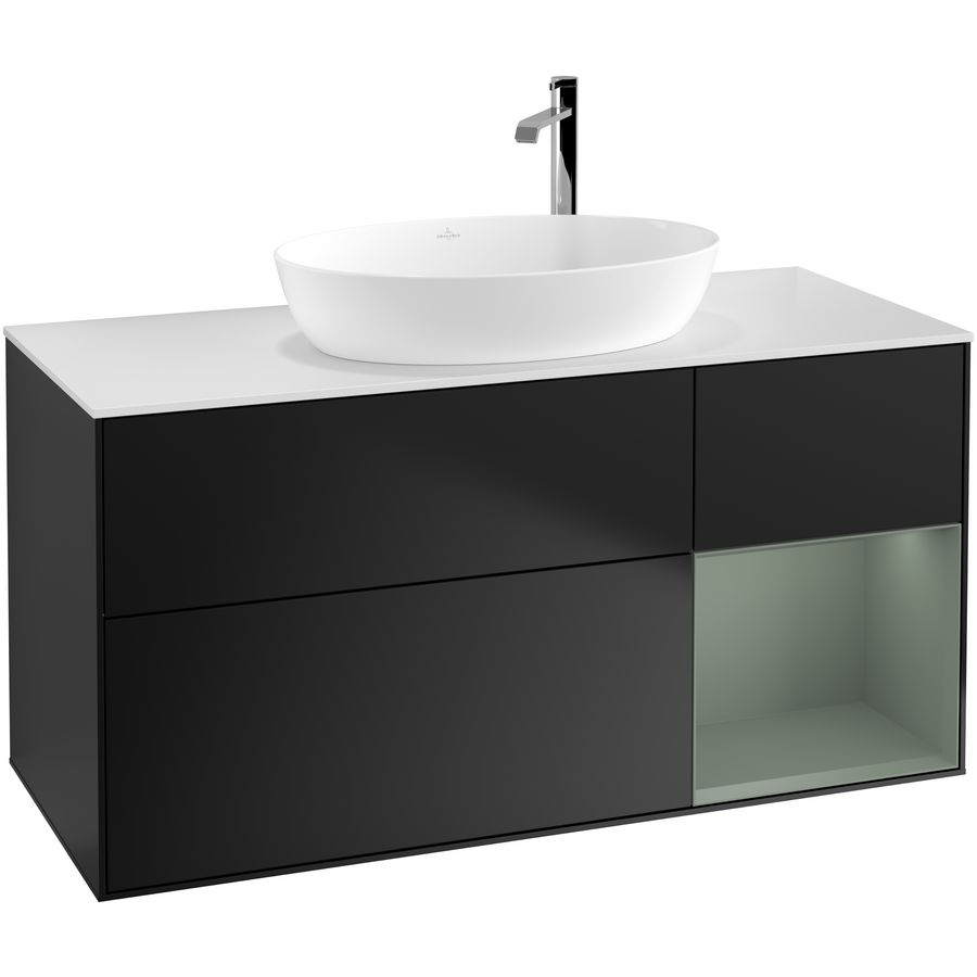 Wastafelonderkast Finion 1200x603x501mm Black Matt Lacquer G951GMPD
