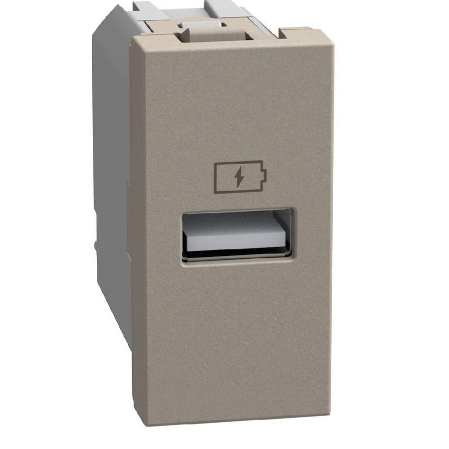 Light Now USB oplader type A - 15W - 1 module - stone