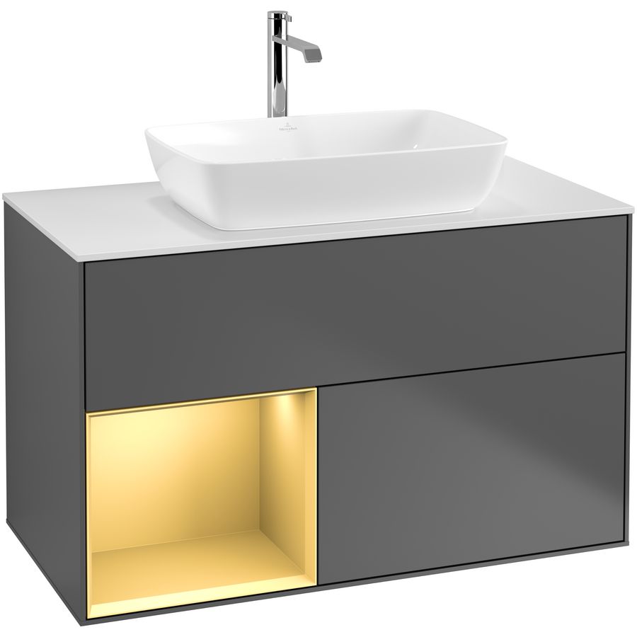 Wastafelonderkast Finion 1000x603x501mm Antr. Matt Lacquer G771HFGK