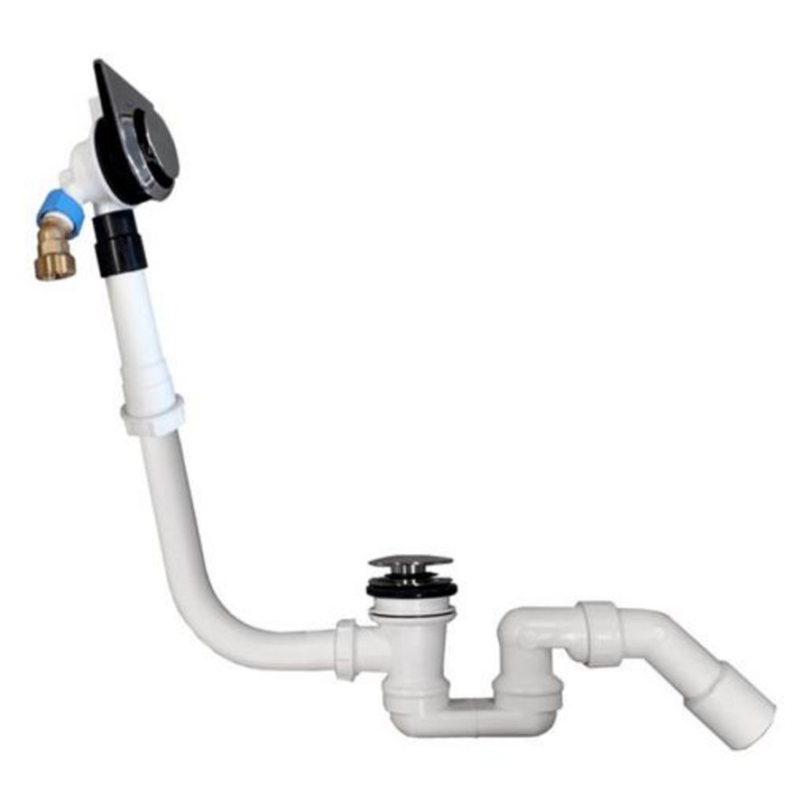Watertoevoer geint. badoverloop max waterdoorlaat 20l/min. chroom