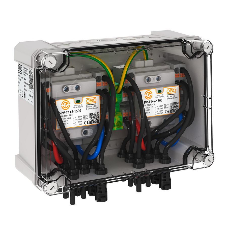 Combiner Box MC4 2x3 PV-string to 2 WR-MPP 1500V DC