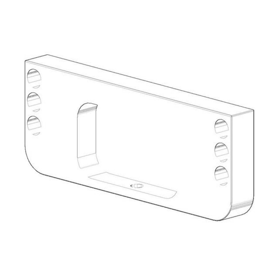 Houder voor handdoekhouder 90x35x10mm chr