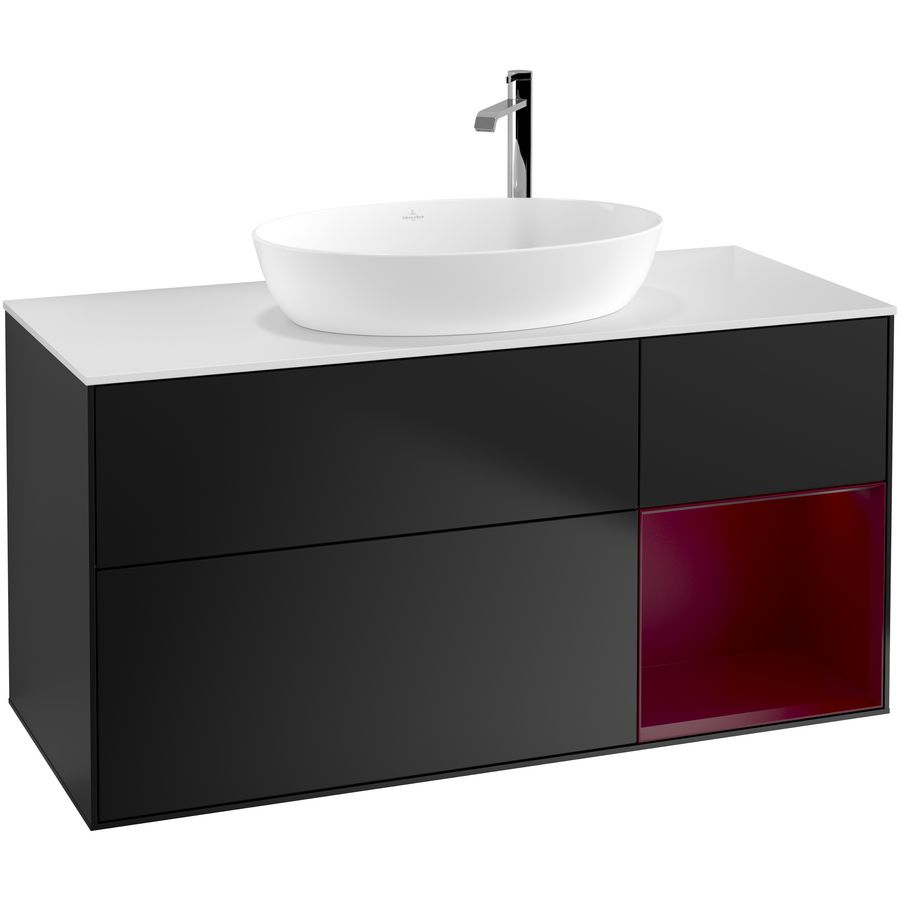 Wastafelonderkast Finion 1200x603x501mm Black Matt Lacquer G951HBPD