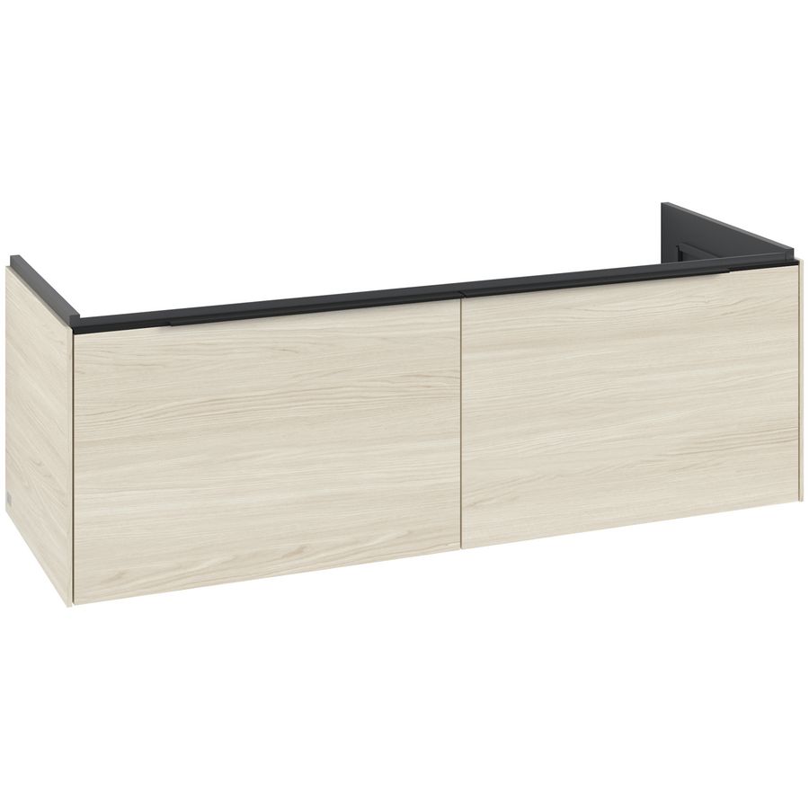 Wastafelonderkastkast SUBWAY 3.0 1272x429x478mm White Oak C60101AA greep Volcano Black