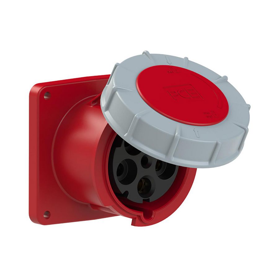Wandcontactdoos CEE 125A 5p 400V 6h rood IP67 Power T 103099