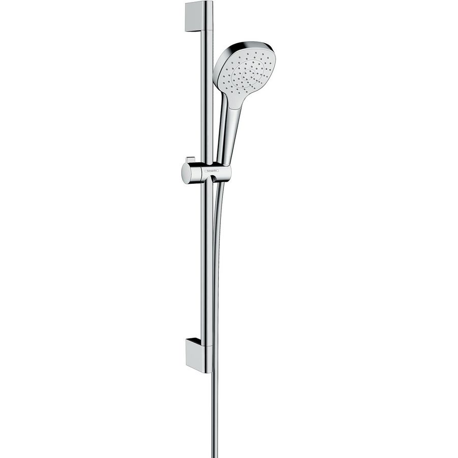 Cr. Select E 1 straalsoort glijstangset 650mm wit/chroom met doucheslang