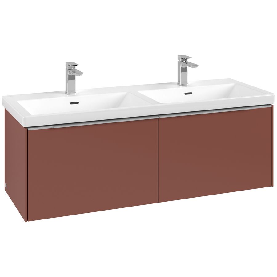 Wastafelonderkastkast SUBWAY 3.0 1272x429x478mm Wine Red C56700AH greep alu. glans