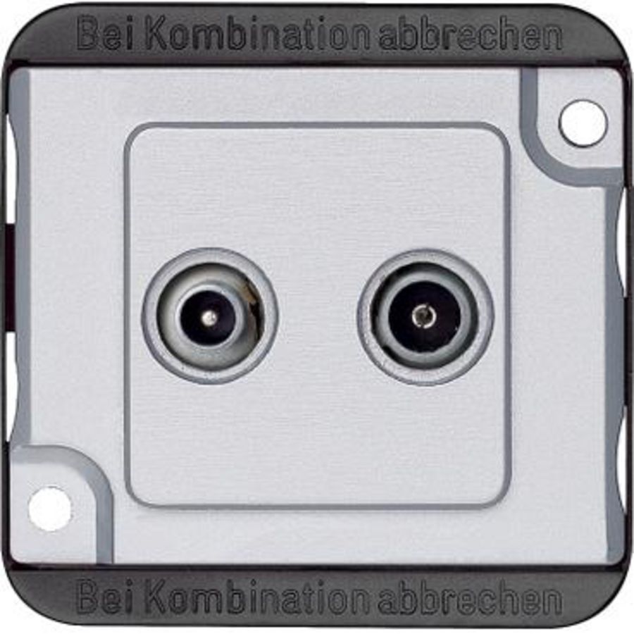 Antenne einddoos 2-voudig Aluminium Anti-vandalisme