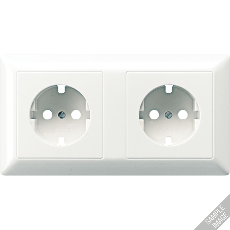 Afdekking wandcontactdoz+randaarde duroplast wit