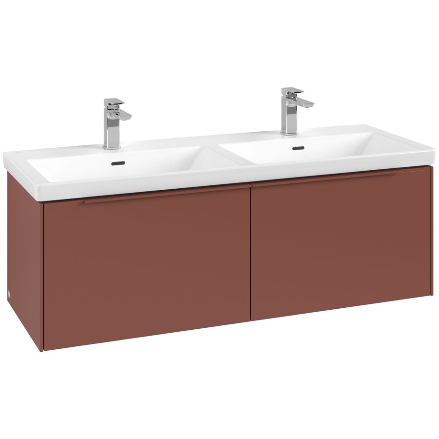 Wastafelonderkastkast SUBWAY 3.0 1272x429x478mm Wine Red C56702AH greep monochroom