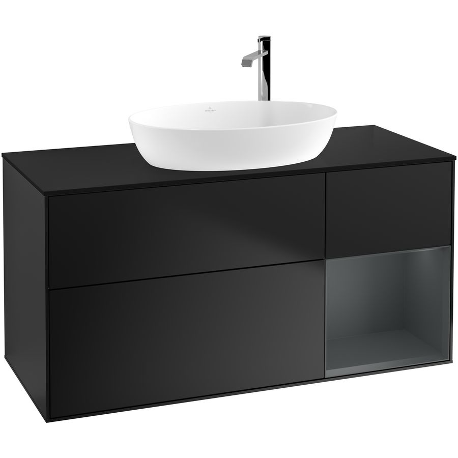 Wastafelonderkast Finion 1200x603x501mm Black Matt Lacquer G952HGPD