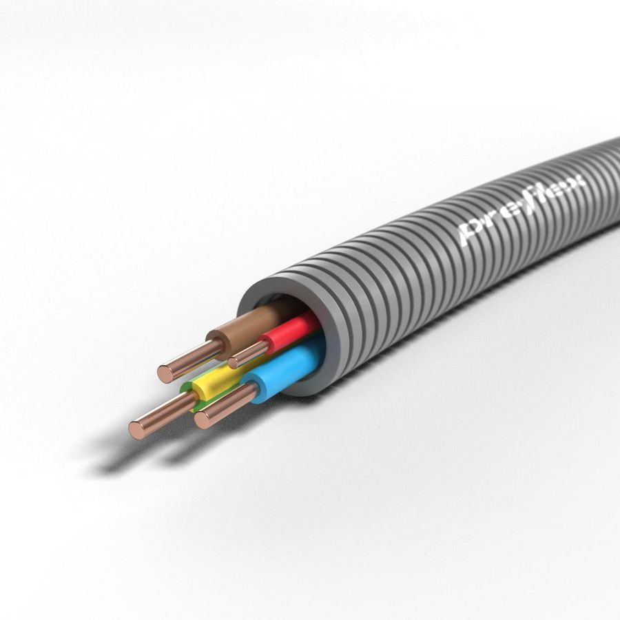 Rol a 100mtr. voorbedrade flexibele buis PREFLEX GY16 E VU 3G2,5 Std+1x1,5 R