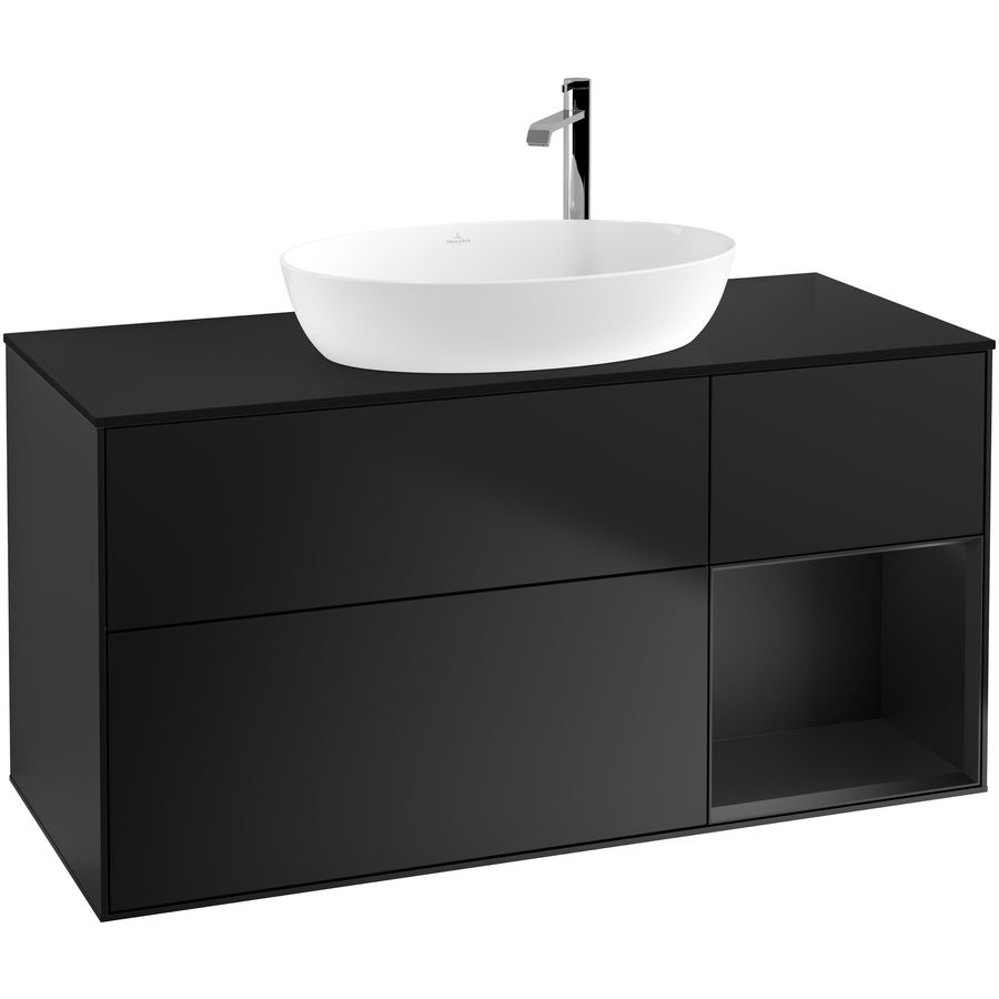 Wastafelonderkast Finion 1200x603x501mm Black Matt Lacquer G952PDPD