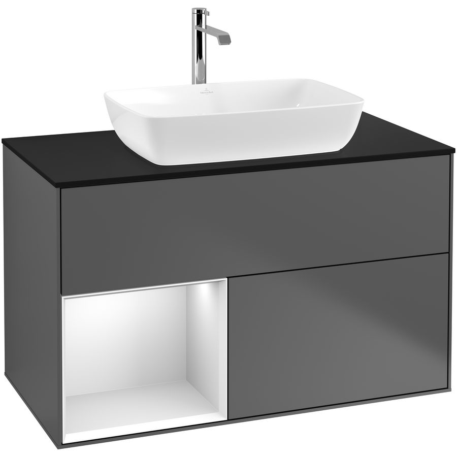 Wastafelonderkast Finion 1000x603x501mm Antr. Matt Lacquer G772MTGK