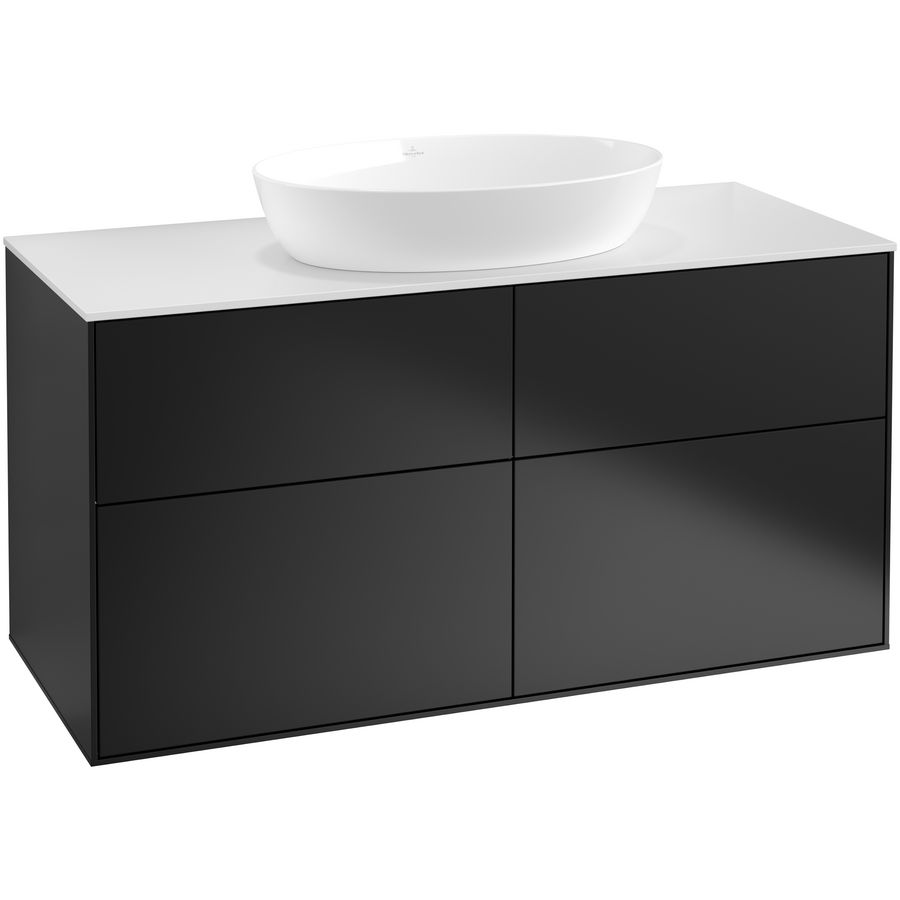 Wastafelonderkast Finion 1200x603x501mm Black Matt Lacquer GA3100PD