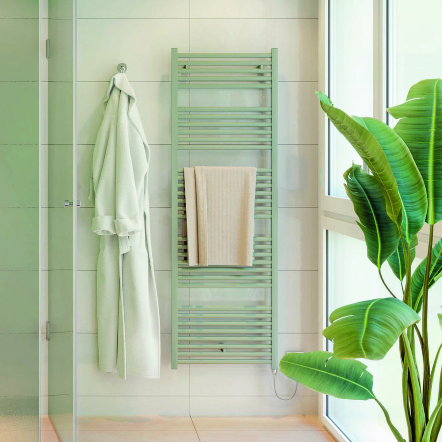 Elektrische handdoekradiator ZENO-EL 1234x450mm 400W IHE-element zonder regeling wit RAL9016