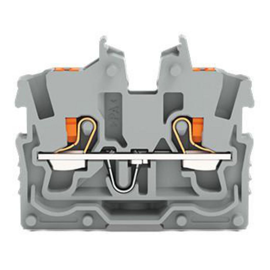 2-draads MINI-rijgklem Met Druk 1 mm² grijs 2250-301 VVE=100