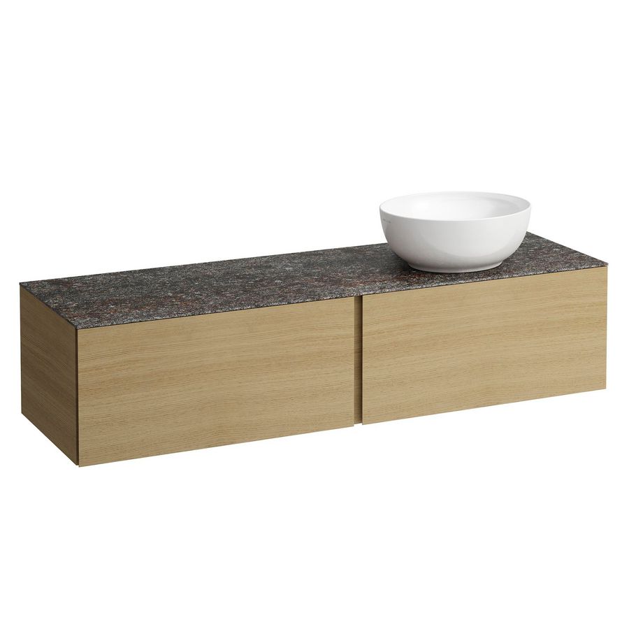 Onderbouwkast 1600X500 2x la cutout R kraangat Licht eike H4323560972501