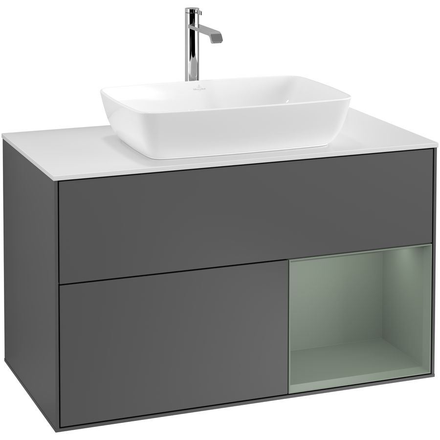 Wastafelonderkast Finion 1000x603x501mm Antr. Matt Lacquer G781GMGK