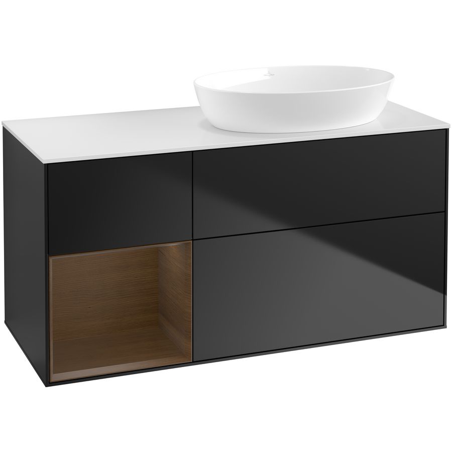 Wastafelonderkast Finion 1200x603x501mm Black Matt Lacquer GA41GNPD