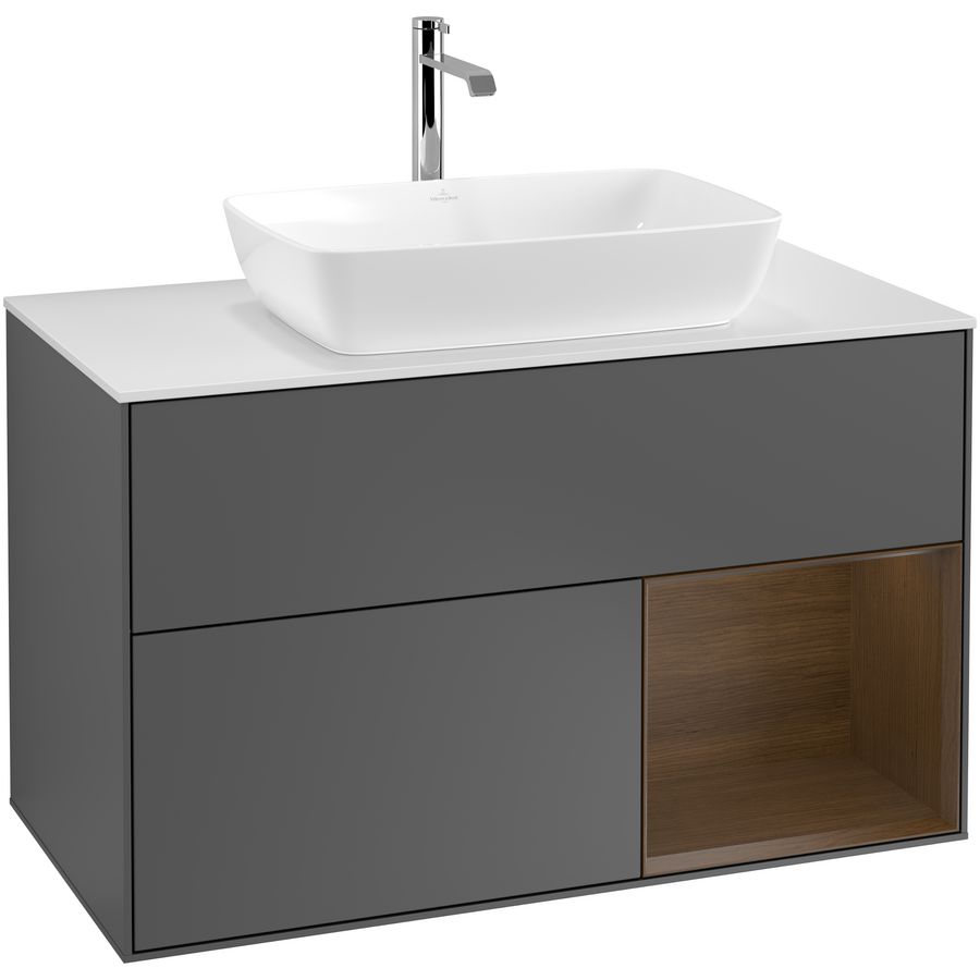 Wastafelonderkast Finion 1000x603x501mm Antr. Matt Lacquer G781GNGK