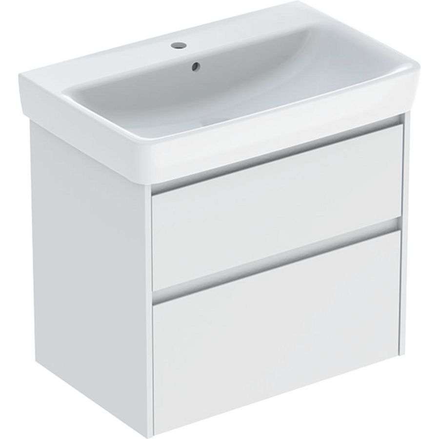 wastafel set met onderkast 2x la 75x69.7x44.6cm Breedte wastafel=75cm Wastafel: wit Corpus Front: wit / gelakt zijdemat
