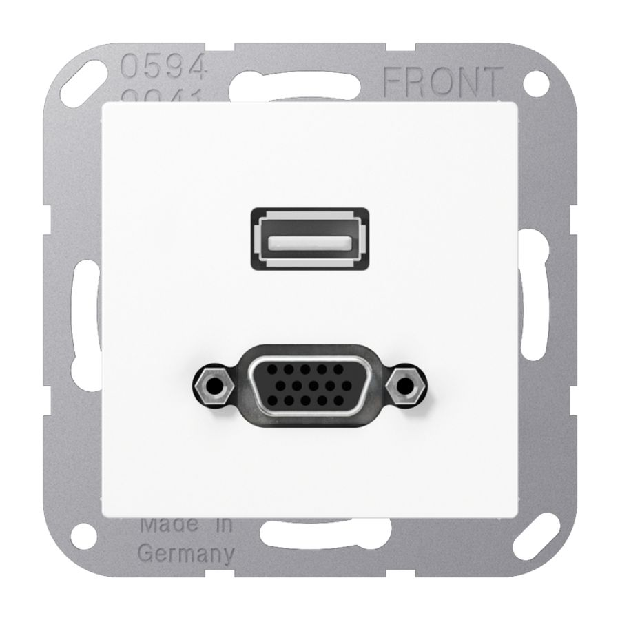Afdekking AS500 alpin wit voor USB/VGA