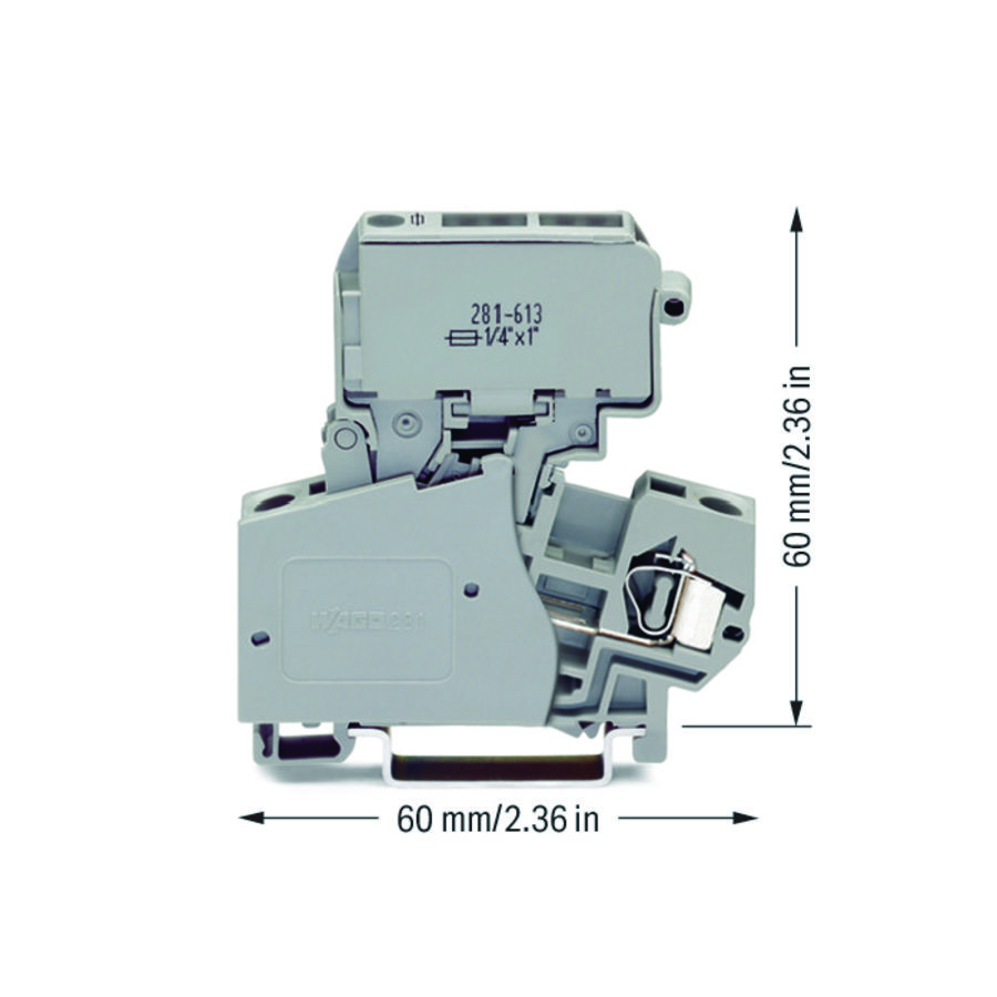 2-draads zekeringsklem zekeringh. 281-613 VVE=50