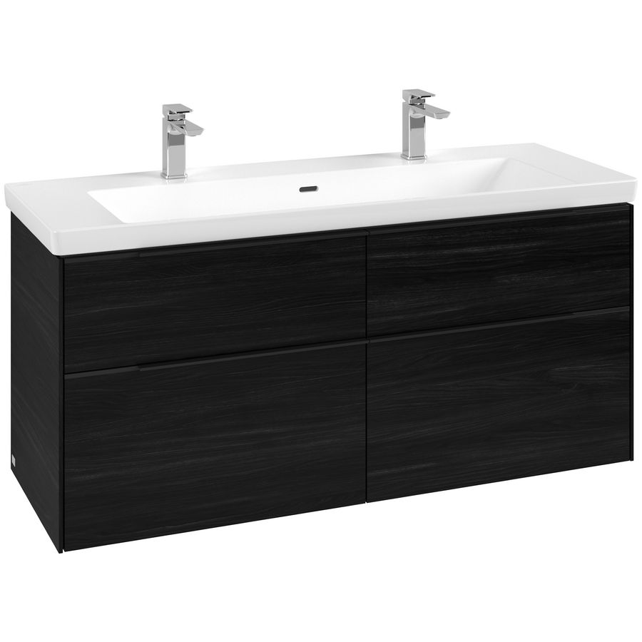 Wastafelonderkastkast SUBWAY 3.0 1272x576x478mm Black Oak C60201AB greep Volcano Black