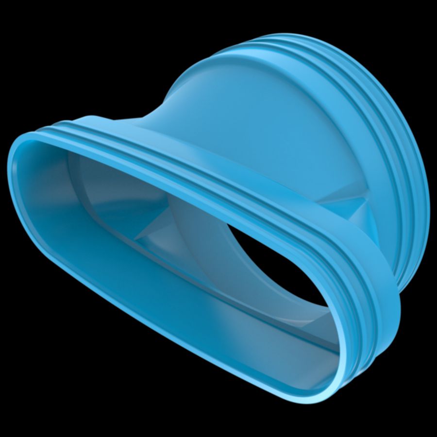Verloopstuk lijm PVC luchtverdeelsysteem VENTIZA blauw (235x80mm)xØ160mm mof/mof
