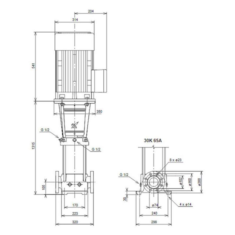 Centrifugaalpomp CR32-11 A-F-A-V-HQQV 3x400/690 50 Hz