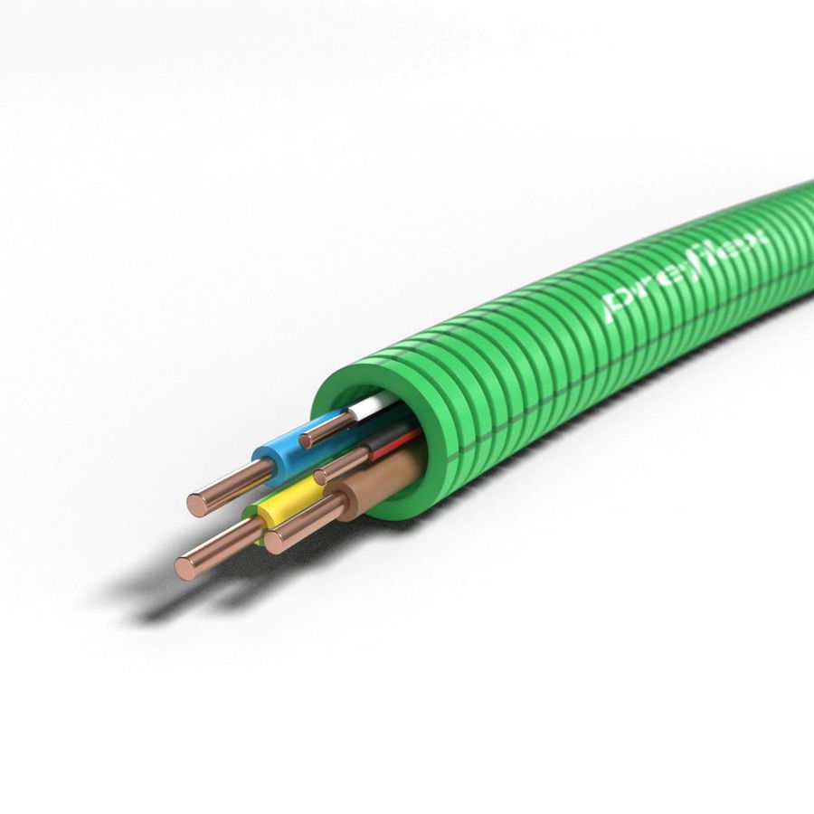 Rol a 100mtr. voorbedrade flexibele buis PREFLEX SAFE halogeenvrij LGN16 LS C Z1U 3G2,5Std+2x1,5 ZRZW