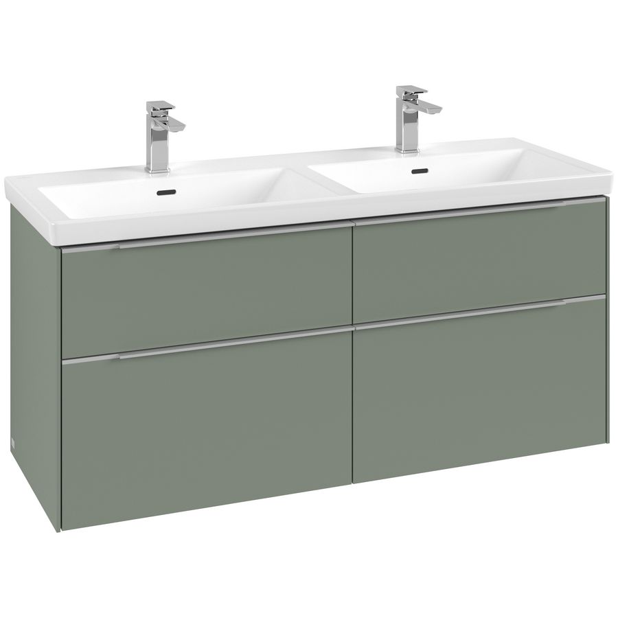 Wastafelonderkastkast SUBWAY 3.0 1272x576x478mm Soft Green C56800AF greep alu. glans