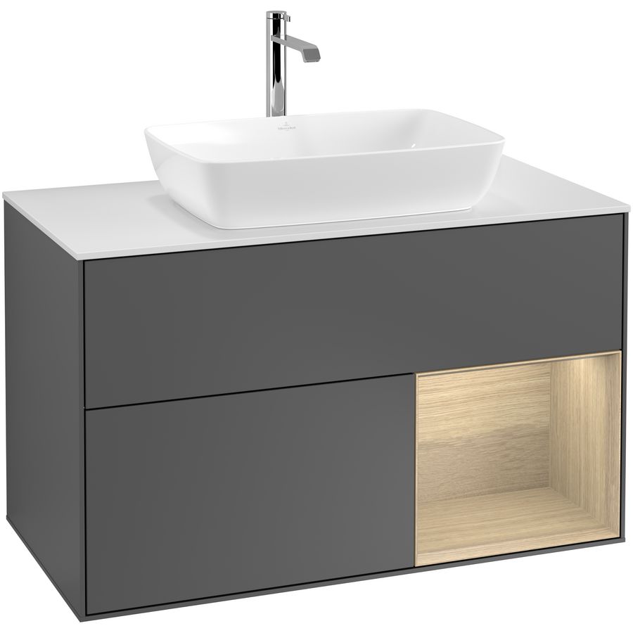 Wastafelonderkast Finion 1000x603x501mm Antr. Matt Lacquer G781PCGK