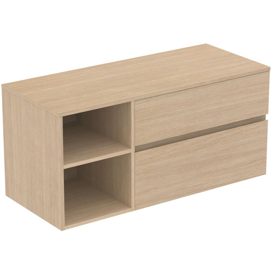 Wastafelmeubel 1202x505x558mm white oak 2 laden Finesse E3438US