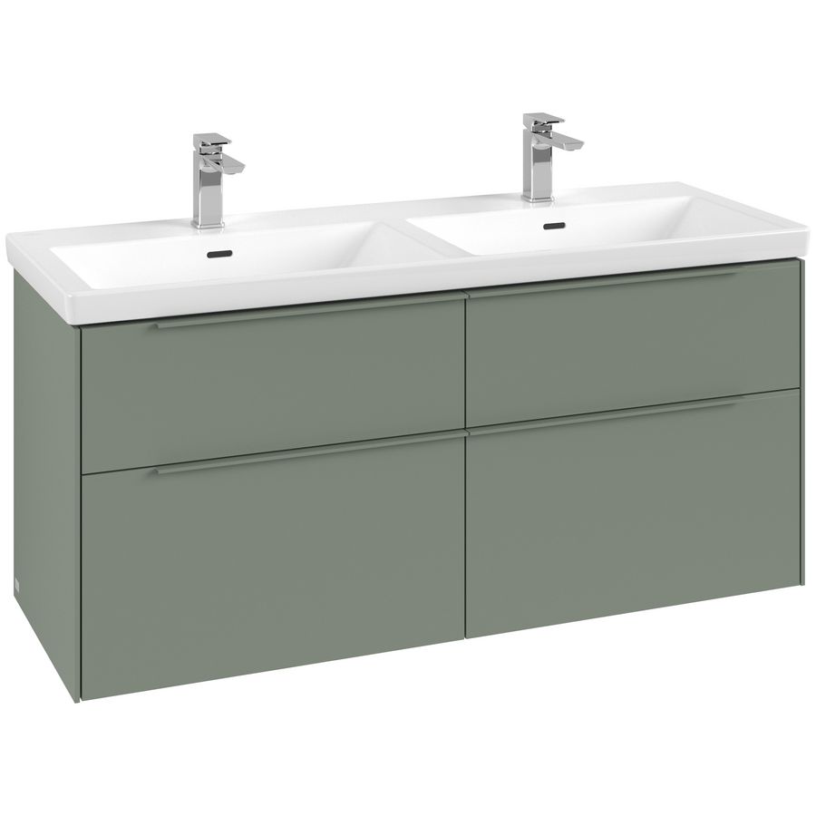 Wastafelonderkastkast SUBWAY 3.0 1272x576x478mm Soft Green C56802AF greep monochroom