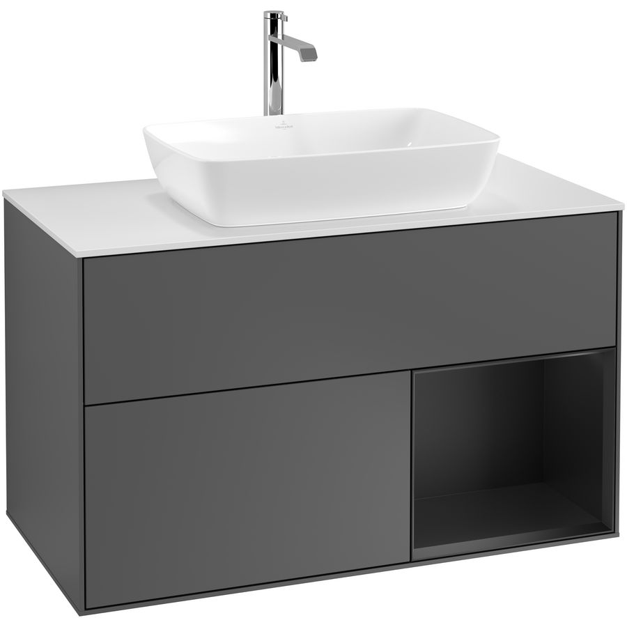 Wastafelonderkast Finion 1000x603x501mm Antr. Matt Lacquer G781PDGK