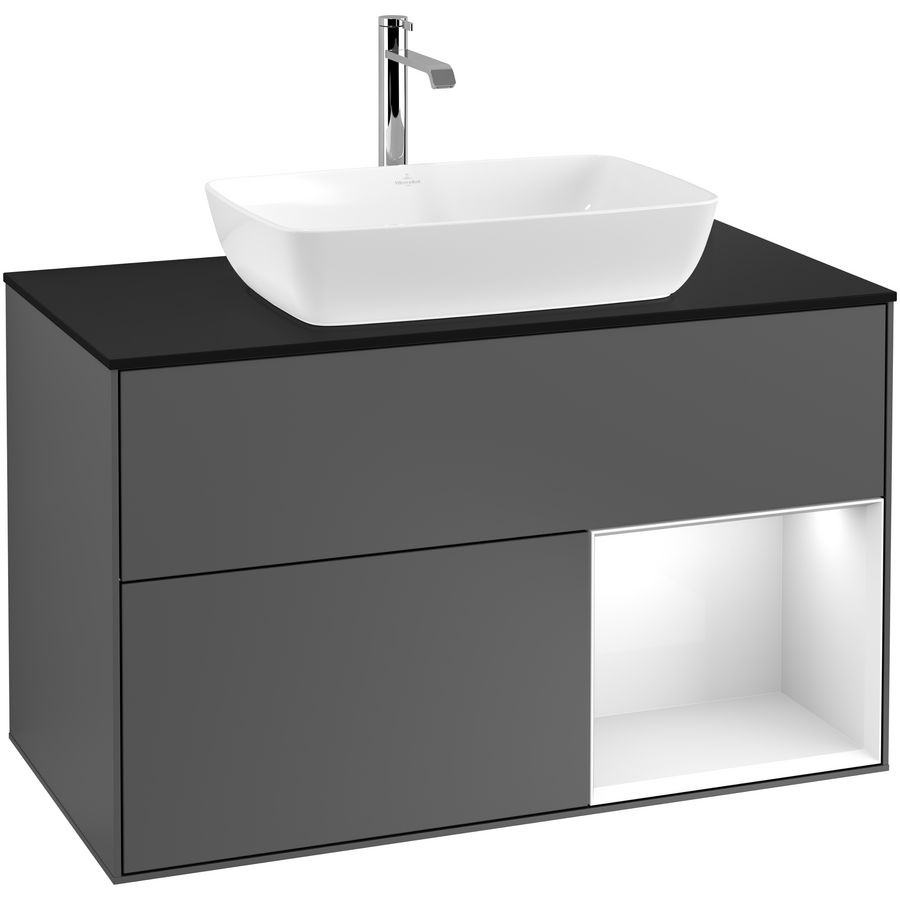 Wastafelonderkast Finion 1000x603x501mm Antr. Matt Lacquer G782GFGK