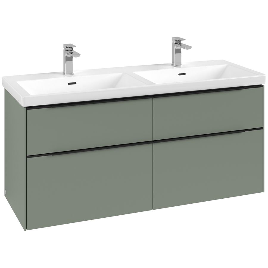 Wastafelonderkastkast SUBWAY 3.0 1272x576x478mm Soft Green C568L1AF greep Volcano Black