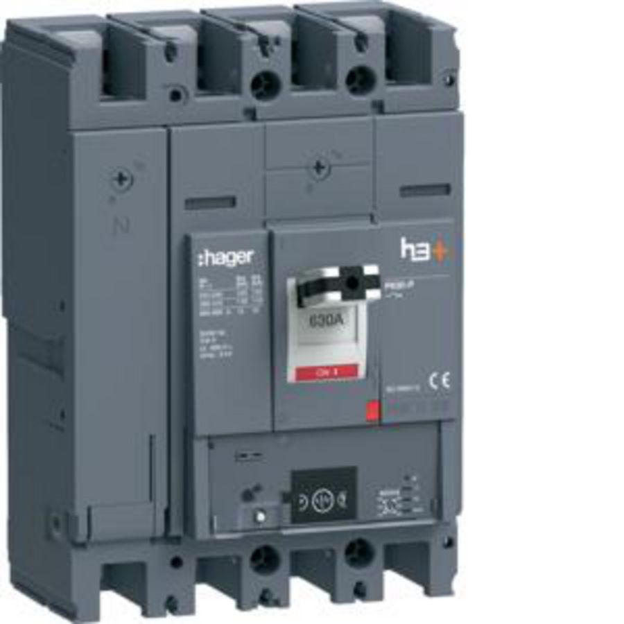 Vermogensautomaat h3+ P630 Energy 4P4D 630A 110kA boutaansl.